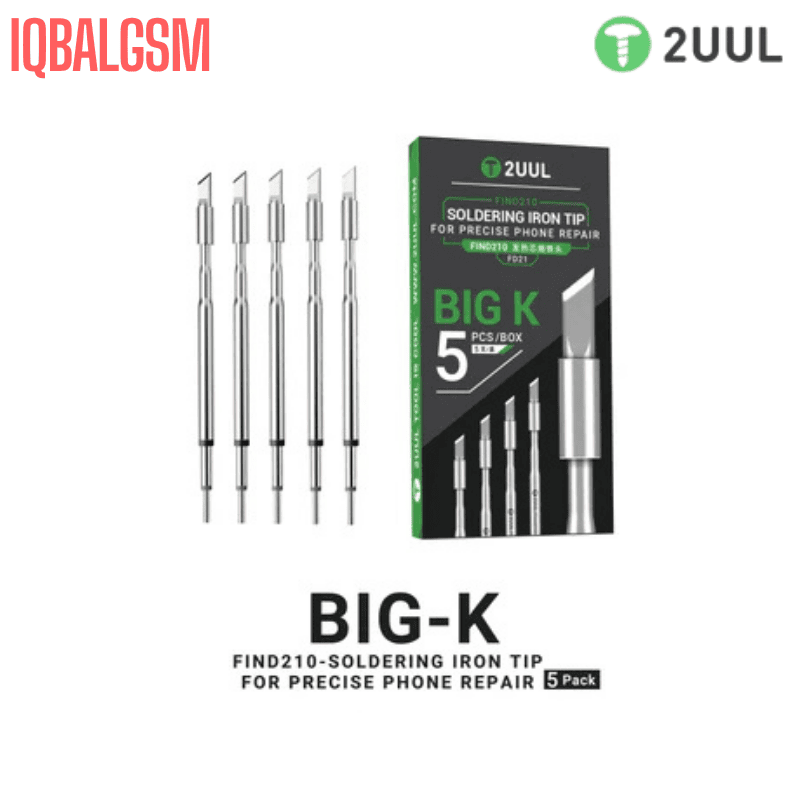2UUL FD21 Big-K Soldering Iron Tip for C210 Soldering Station (5 Pack)
