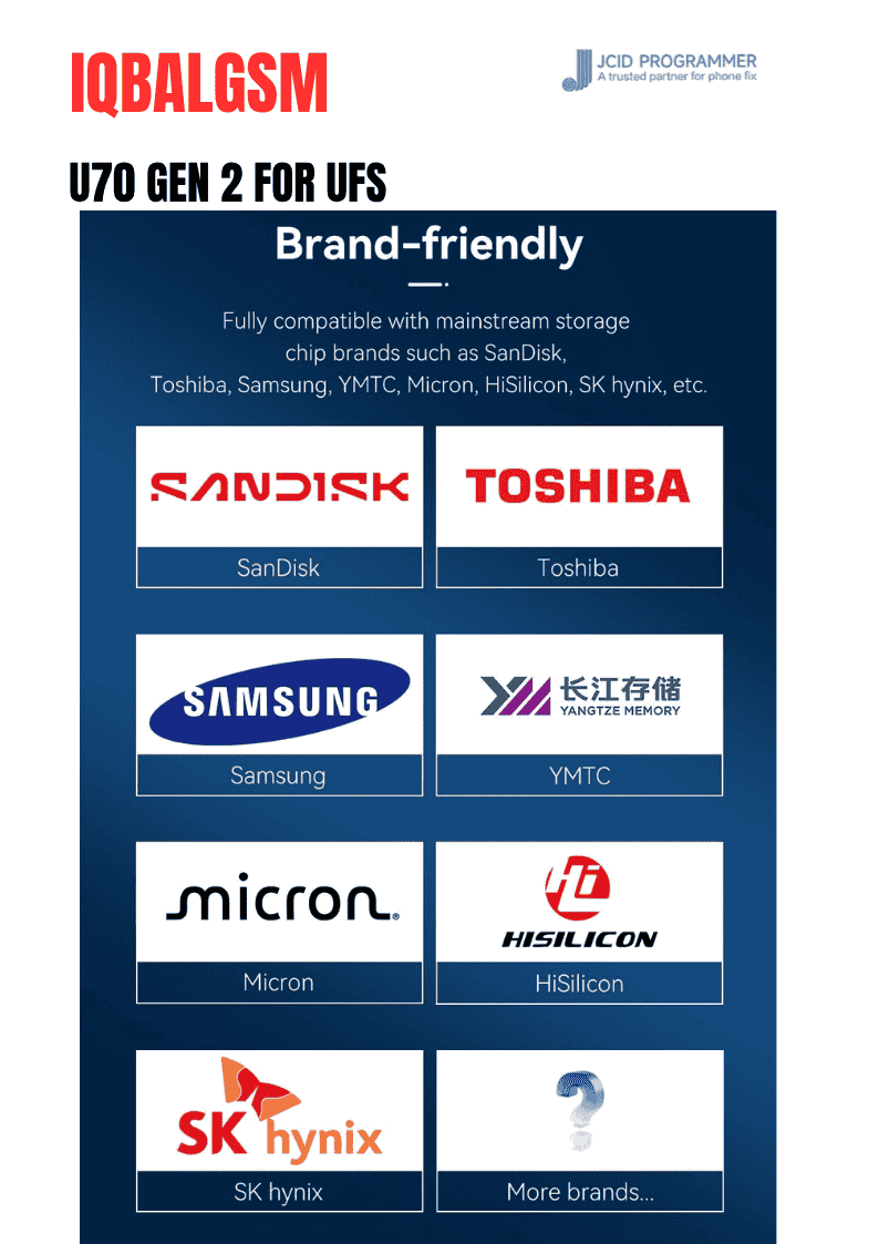  jcid U70 Gen2 UFS Programmer For Android UFS/eMMC/ISP Nand Repair