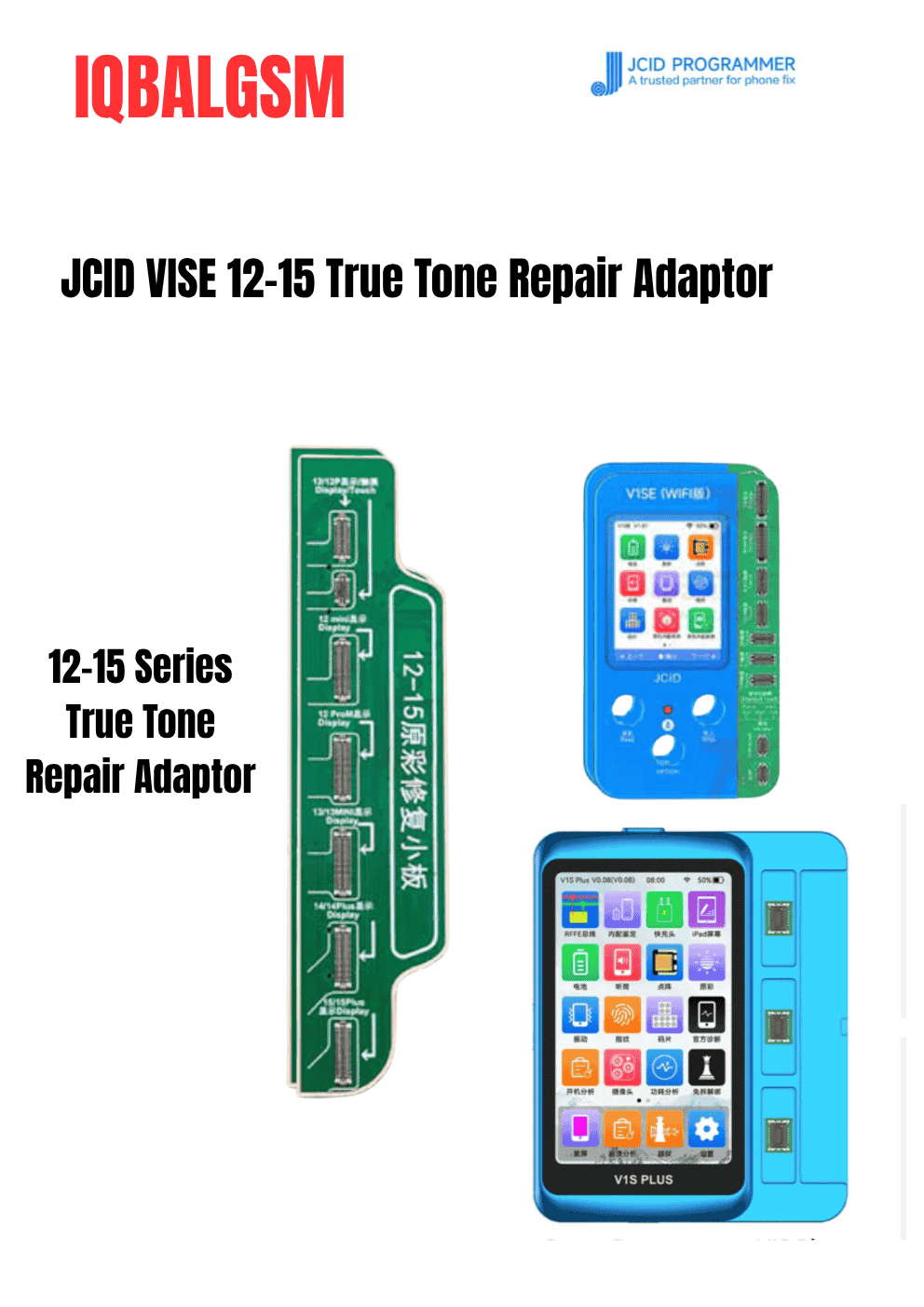 JCID V1SE 12-15 True Tone Repair Adaptor