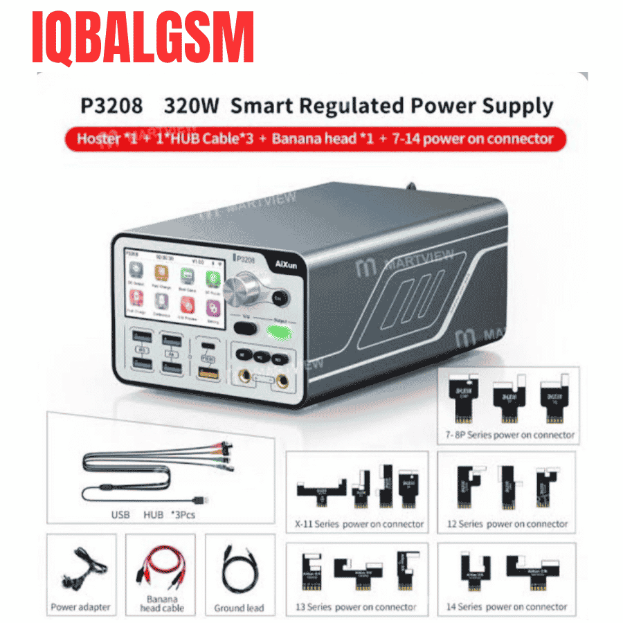 AIXUN P3208 320W Smart Regulated Power Supply for Phone 7-14ProMax Support PD/QC Fast Charge Protocols One-butto