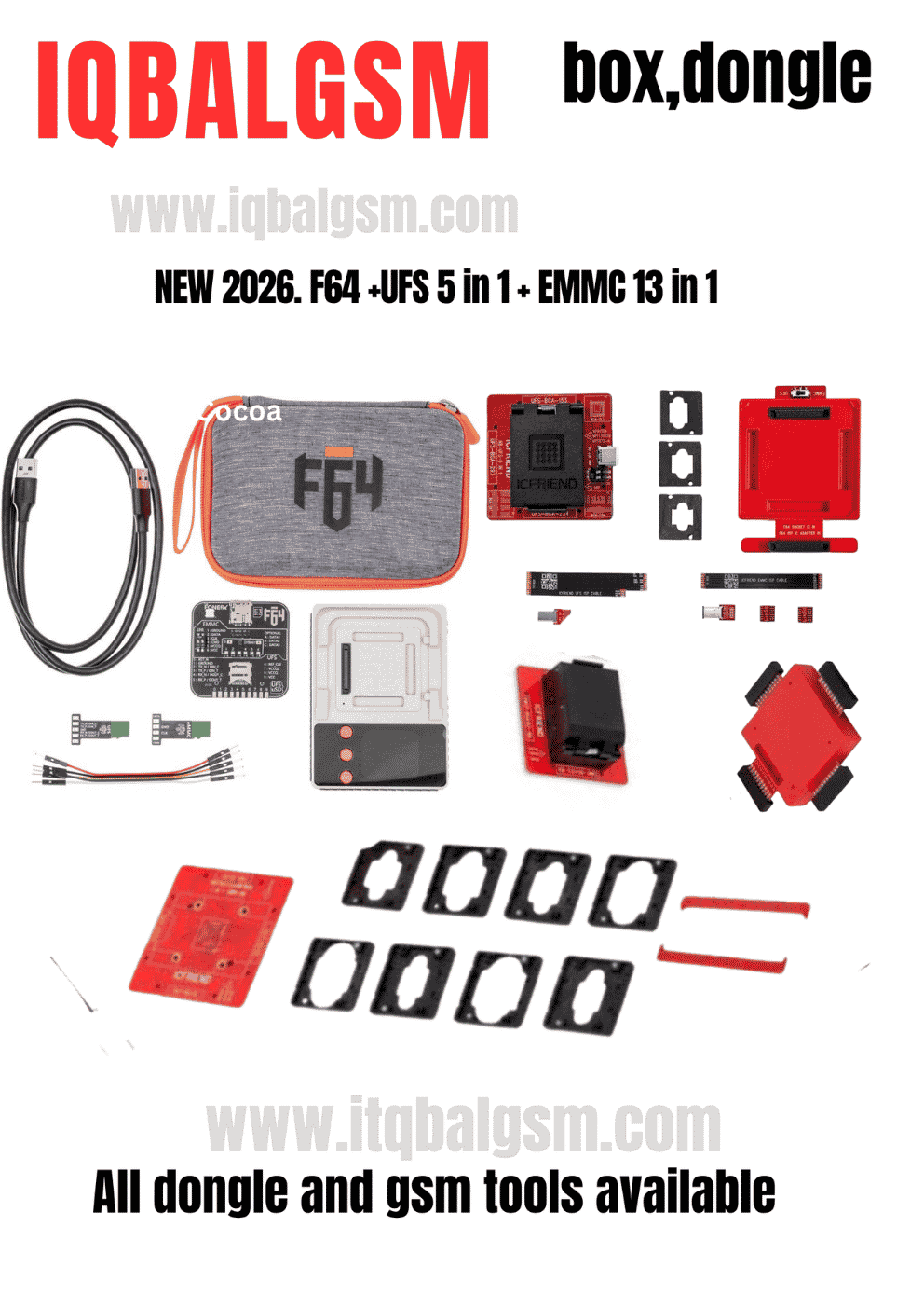 F64 LITE Box + IC Friend UFS 5in1 + F64 Isp Adaptor + ICFriend Edition 13 in 1 eMMC+