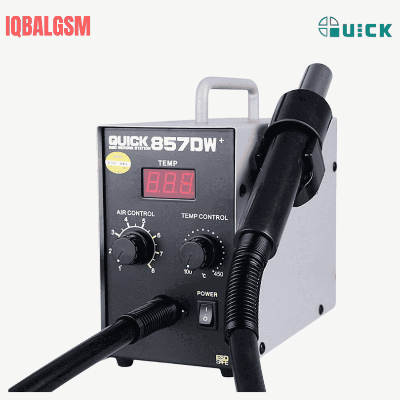 Quick 857DW+ Soldering Station 580W Adjustable Hot Air Guns SMD Station