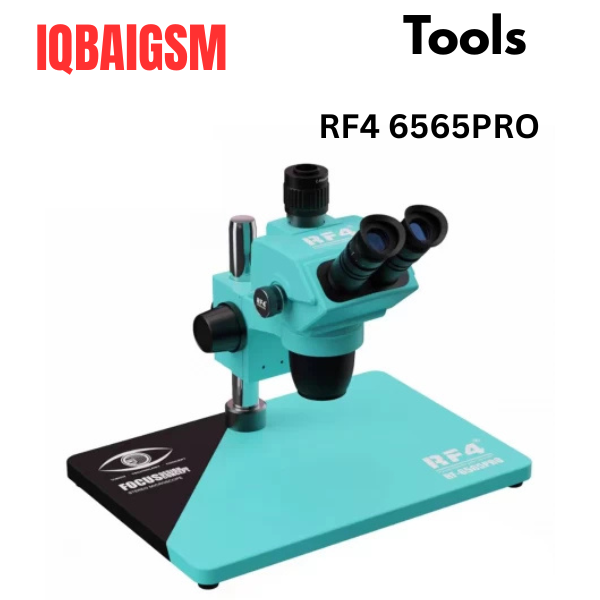 RF4 RF-6565 PRO 6.5-65X SYNCHRONOUS ZOOM TRINOCULAR STEREO MICROSCOPE WITH ALUMINUM ALLOY BASE