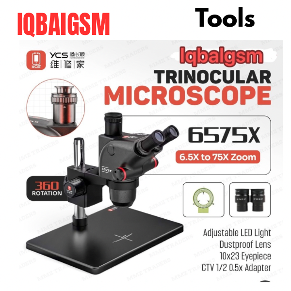 YCS 6575X ULTRA HD TRINOCULAR MICROSCOPE WITH LARGE BASE FOR PHONES MICROSCOPE