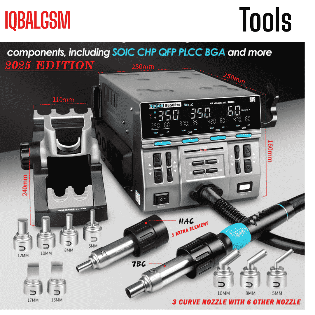 SUGON 8650Pro 1300W Hot Air Rework Station New 2025 Edition For Mobile Repair SMD