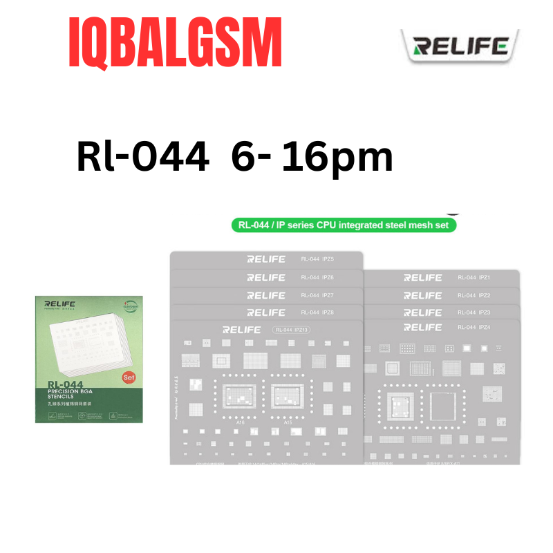 RELIFE RL-044 9 in 1 CPU Repair Steel Stencil Set for iPhone 6s-16Pro Max
