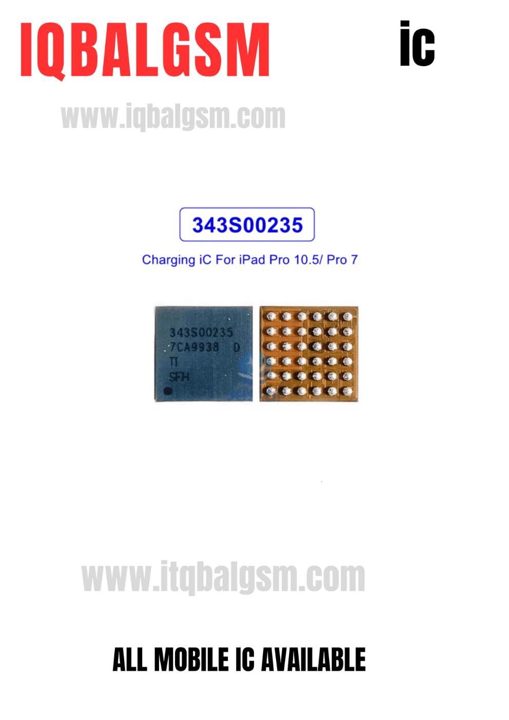 343S00235 Charging IC Compatible for iPad 7 / 8 / 9 / Air 3 / Air 4 / Air 5 - New