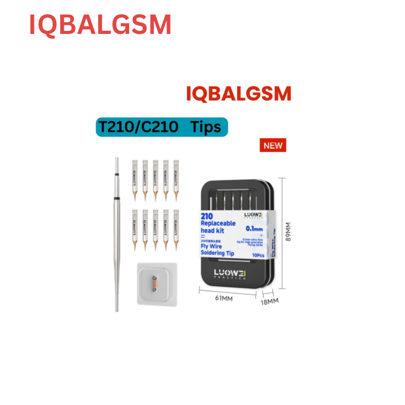 Luowei LW-C210 /T210 Soldering Iron (I) Tip with 10Pcs Ultra Sharp Needles for Screen / Motherboard Flying Wire