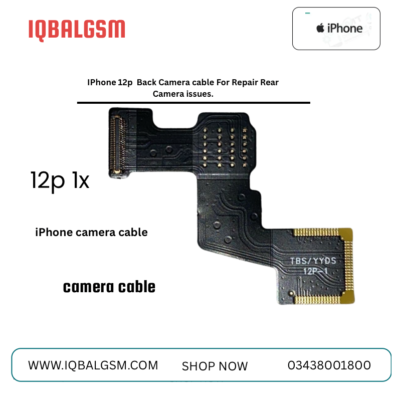 IPhone 12p 1x  Back Camera cable For Repair Rear Camera issues.