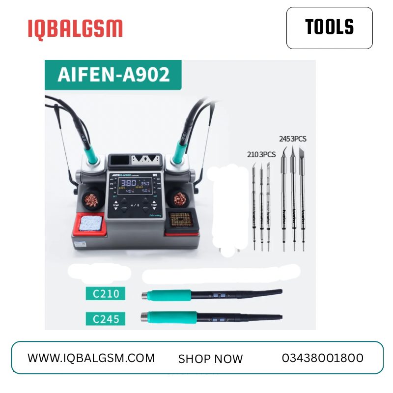 AIFEN A902 Smart Double Soldering Iron With C210/C245 Tips