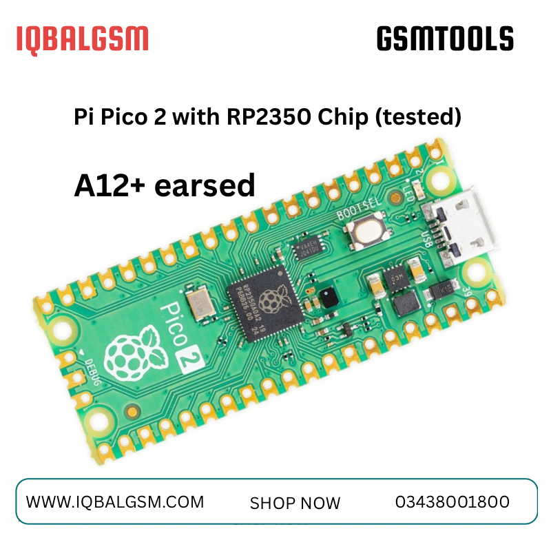 Raspberry Pi Pico 2 with RP2350 Chip A12+ erased and passcode and hello screen (tested)