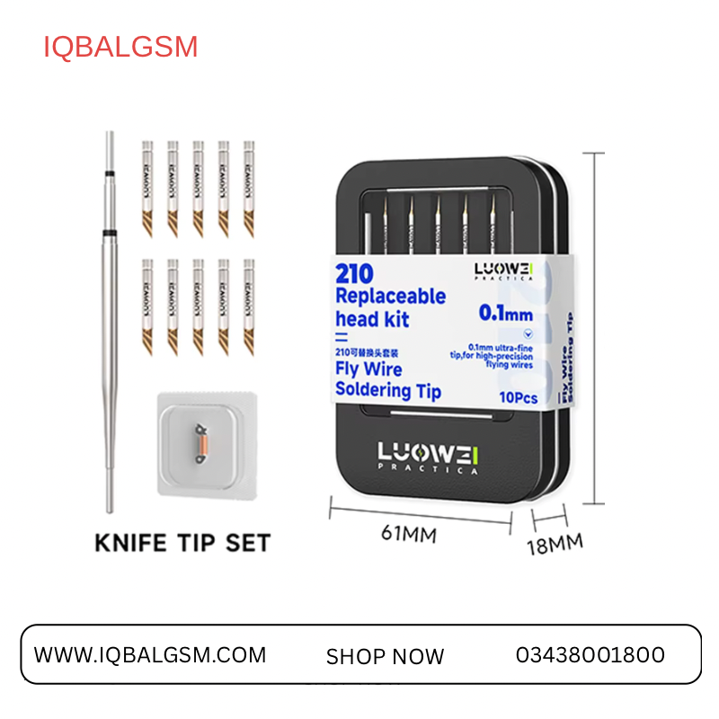 LUOWEI C210 10Pcs cut  k tip Flying Wire Soldering Tips 0.1mm Ultra Fine Replaceable Head Kit Anti-Static for Micro Welding Pho